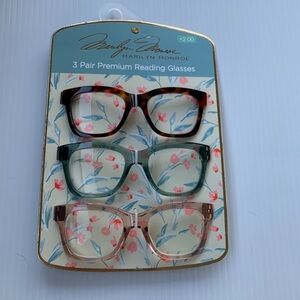 Marilyn Monroe 3 pk THICK TORTOISE, BLUE, PINK Readers Glasses +2.00